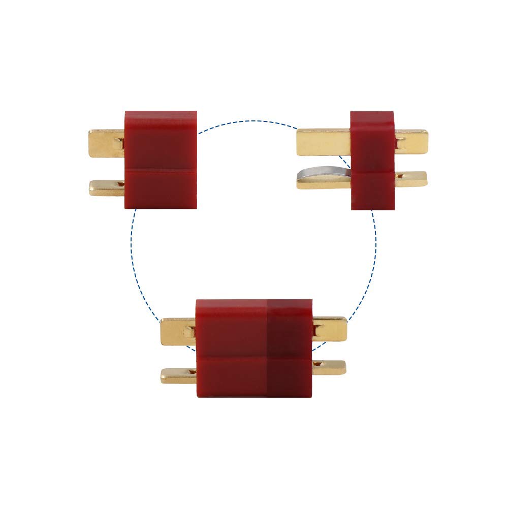 GTIWUNG 5 Pairs XT60 Connectors, XT-60 Male and Female Connectors, 5 Pairs XT30 Male and Female Bullet Connector Plugs for RC LiPo, 5 Pairs Red Ultra