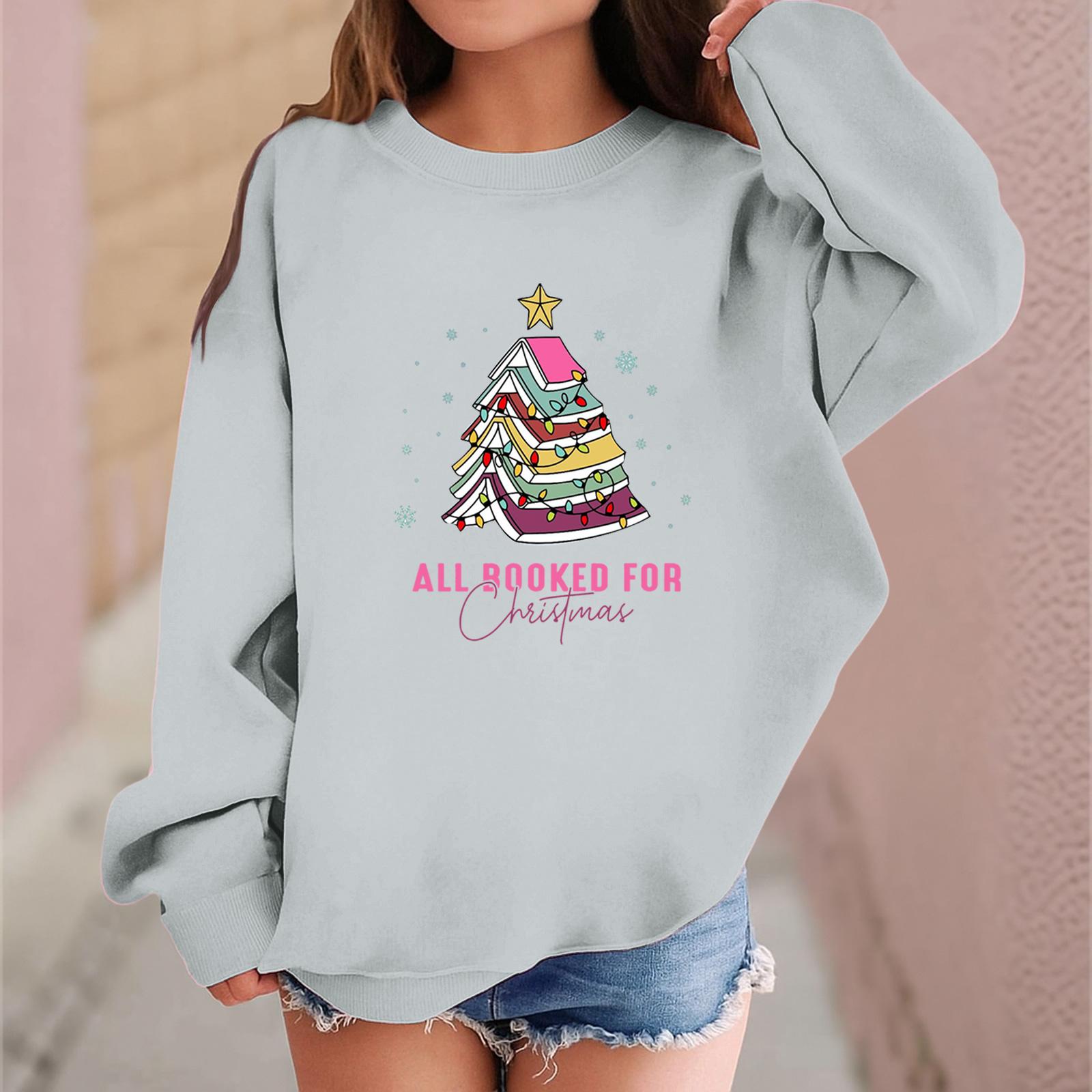 

Детский модный повседневный пуловер с длинными рукавами и свободного кроя с рождественским принтом 150