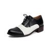 Woman Oxford Dress Shoes Comfy Multicolor Brogues Pumps Wing Tips Lace Up Patchwork Two Tone Color for All Events