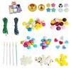 1 Set Acrylic Beads DIY Kit 421 Pieces Including Heart Star Flower Letters For Keychain Making Creative Crafts