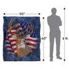 JQ Licensing Lz-Jp Silky American Flag Deer Supersoft Blanket