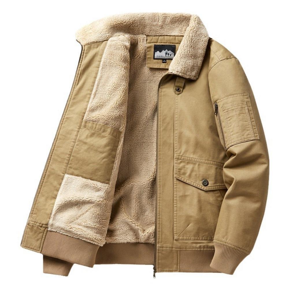Winter Fashion Turndown Collar Jacket Man Bomber Jacket Mens Windbreaker Thicken Jackets Coat Men's Clothing Casual Jacket