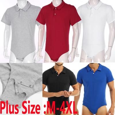 T-shirt da uomo con colletto rovesciato sul cavallo, tutina, tutina, taglie forti