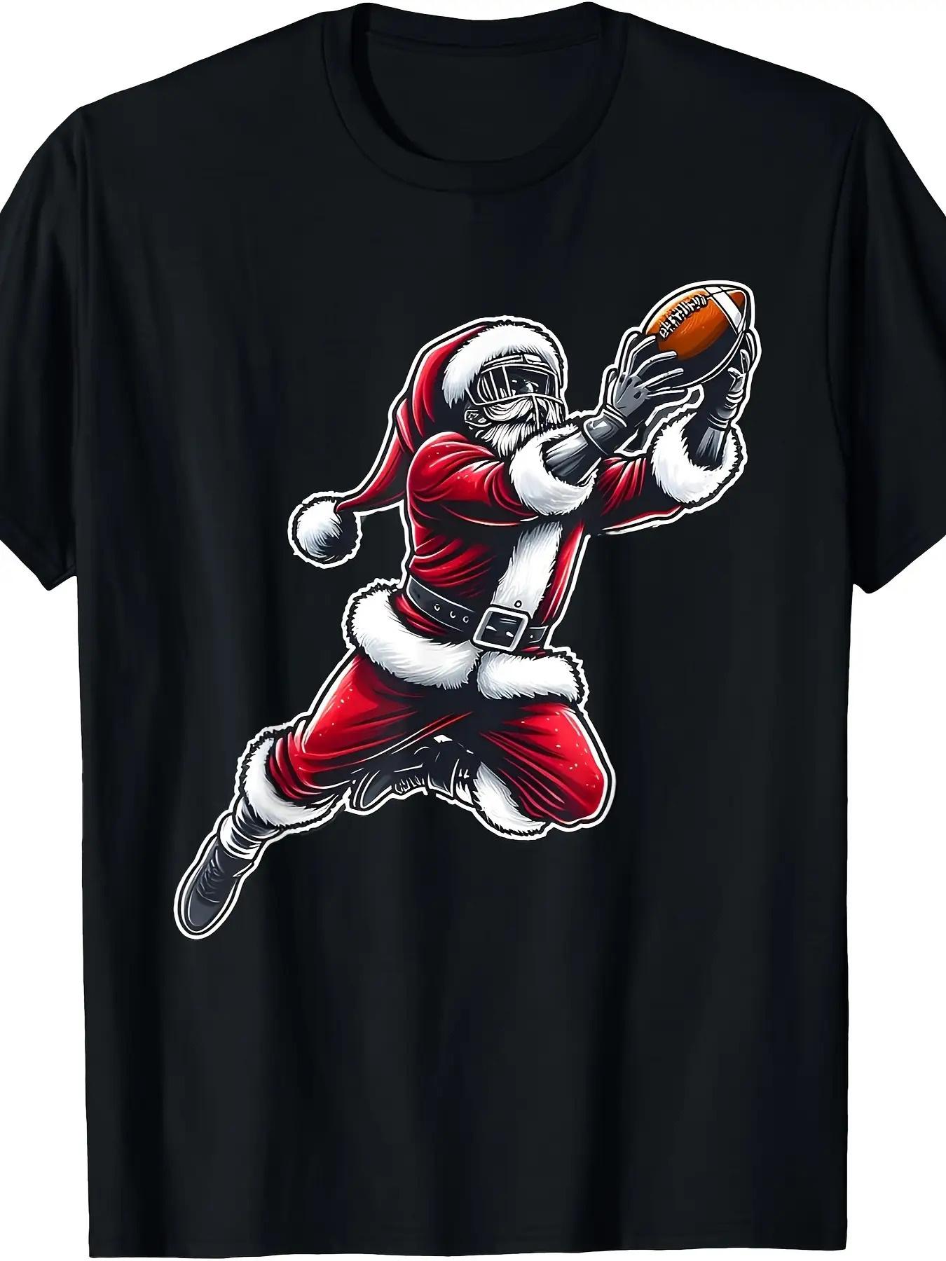 Santa Playing American  Christmas   T-Shirt XXL