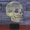 Scary Skull Night Light 3D Illusion Lamp, 7 Colors Changing USB Touch Switch Table Lights, Bedroom Halloween Decoration Lamps