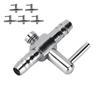 5 Pcs Aquarium Air Valve One Way Stainless Steel Flow Control Lever Valve for Fish Tanks