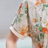 Passt Floral Print Ice Silk Plus Size Short Sleeve T-Shirt for Women
