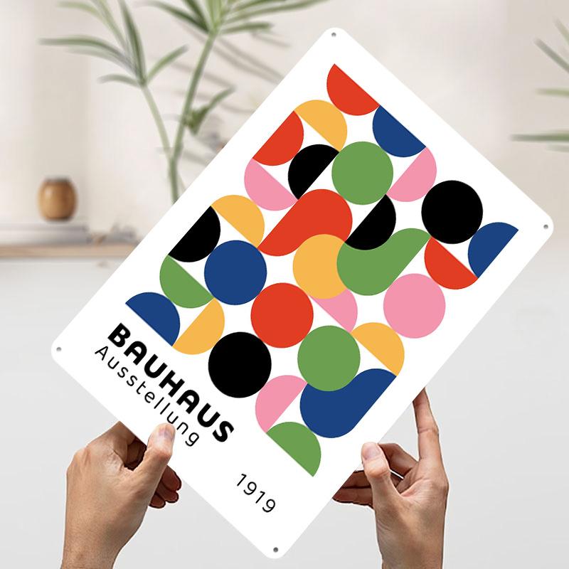 

BAUHAUS Abstract GRBYP Tin Plaque Poster Customized Wall Art Retro Vintage Metal Signs for Man Cave Living Room Decorations 7.9x11.8In(20x30cm)