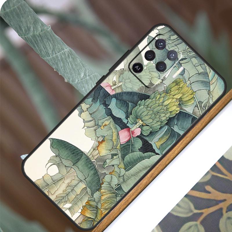 Banana Leaves For OPPO A57 A57S A77 A5 A9 A53 A52 A72 A96 A76 A16 A54 A74 A94 A38 A58 A78 A15 A17 Case