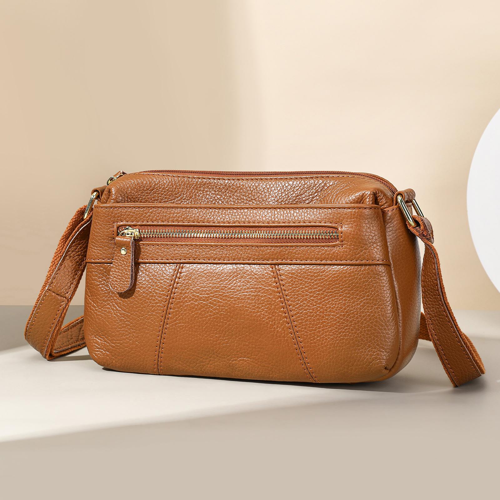 

Повседневная женская сумка из натуральной кожи, сумка через плечо для поездок на работу, модная и простая сумка на одно плечо из натуральной кожи коричневый