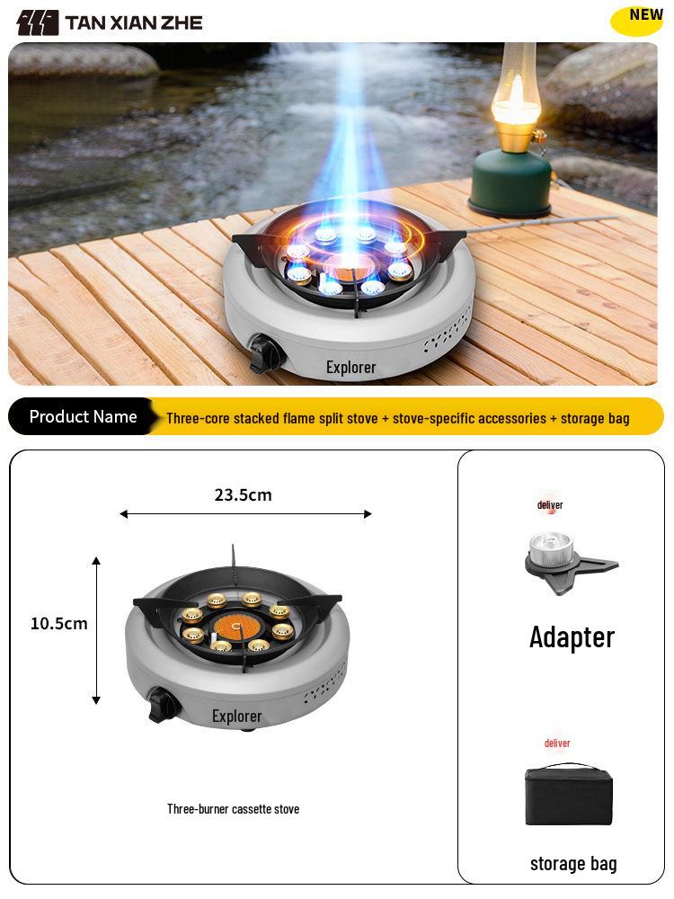 Portable Infrared Windproof Cassette Stove for Outdoor Cooking