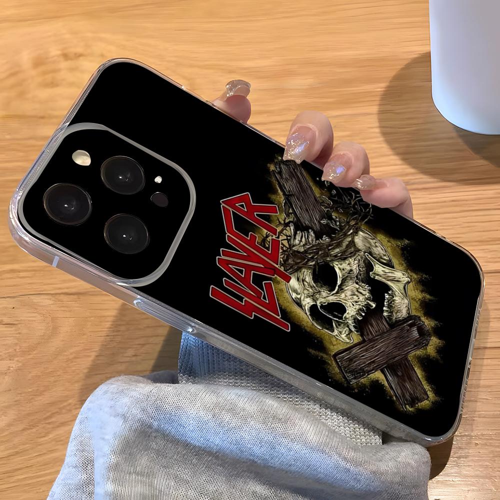 Slayer Heavy Metal Rock Band Phone Case For IPhone 17 Pro Max 16 15 14 Pro Max 13 11 Xs Xr 8 7Plus Transparent Cover