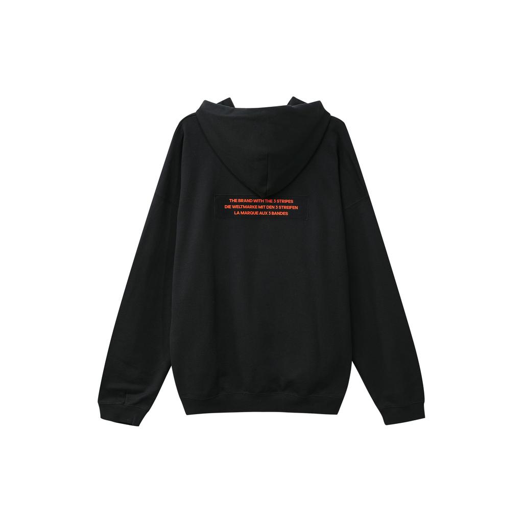 Adidas Originals Big Trefoil Hoodie Sweatshirt With Contrast Logo Men Hoodie Black H09354