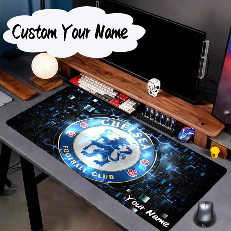 Custom Name Mouse Pad Blue Chelsea Football Club Logo Mouse Pad, Gaming Mouse Pad, Keyboard Pad, Desk Decor for Computer Notebook Fan Birthday Gift