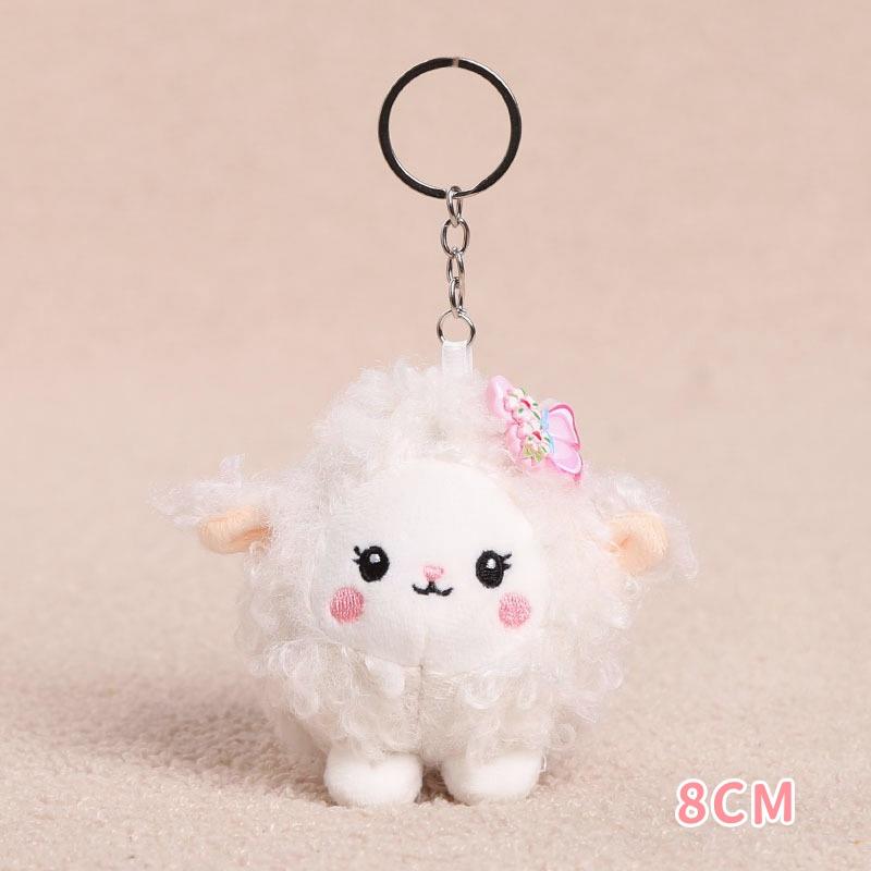 Soft Plush Sheep Keychain Lovely Appearance 3D Mini Animal Key Ring Holder Cute Bag Charm Car Pendant for Stocking Stuffers