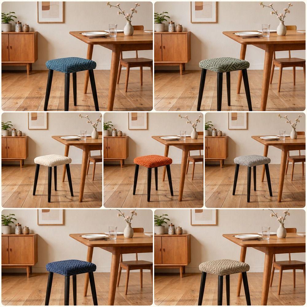 Waterproof Chair Seat Cover Washable Stool Cover Stretch Seat Covers  for Square Chairs