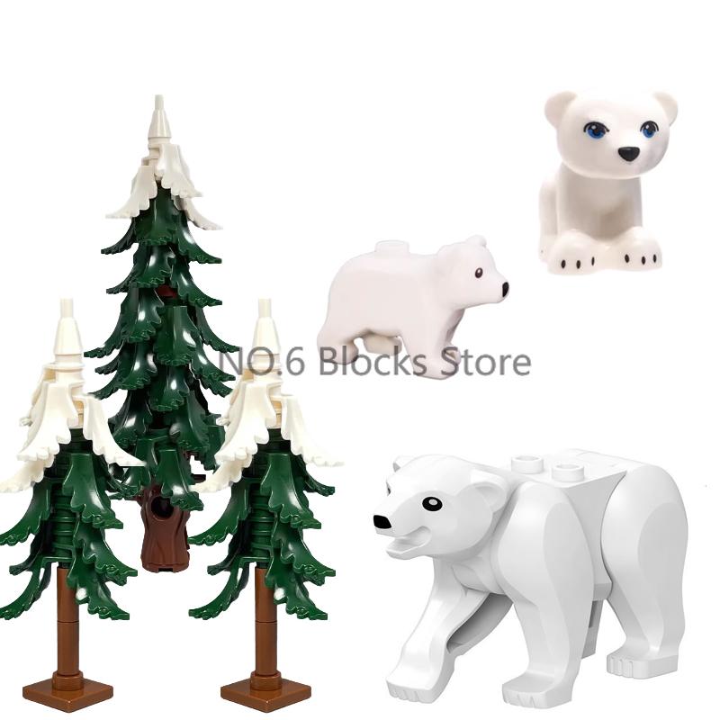 MOC Animali Blocchi da Costruzione Zoo della Foresta Tigre dai Denti a Sciabola Orso Alce Elefante Aquila Squalo Scimmia Leone Giocattolo Mini Mattoncino Regalo per Bambino S09