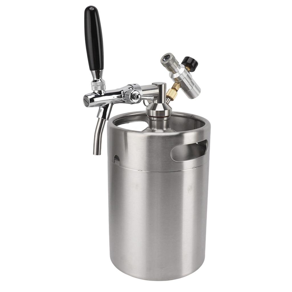 Mini butoi de bere Growler 5L din oțel inoxidabil sistem portabil de dozator sub presiune pentru acasă cu 60PSI