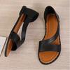 Roman Style Plus Size Fish Mouth Straight Flat Sandals With Open Toe Women's Shoes