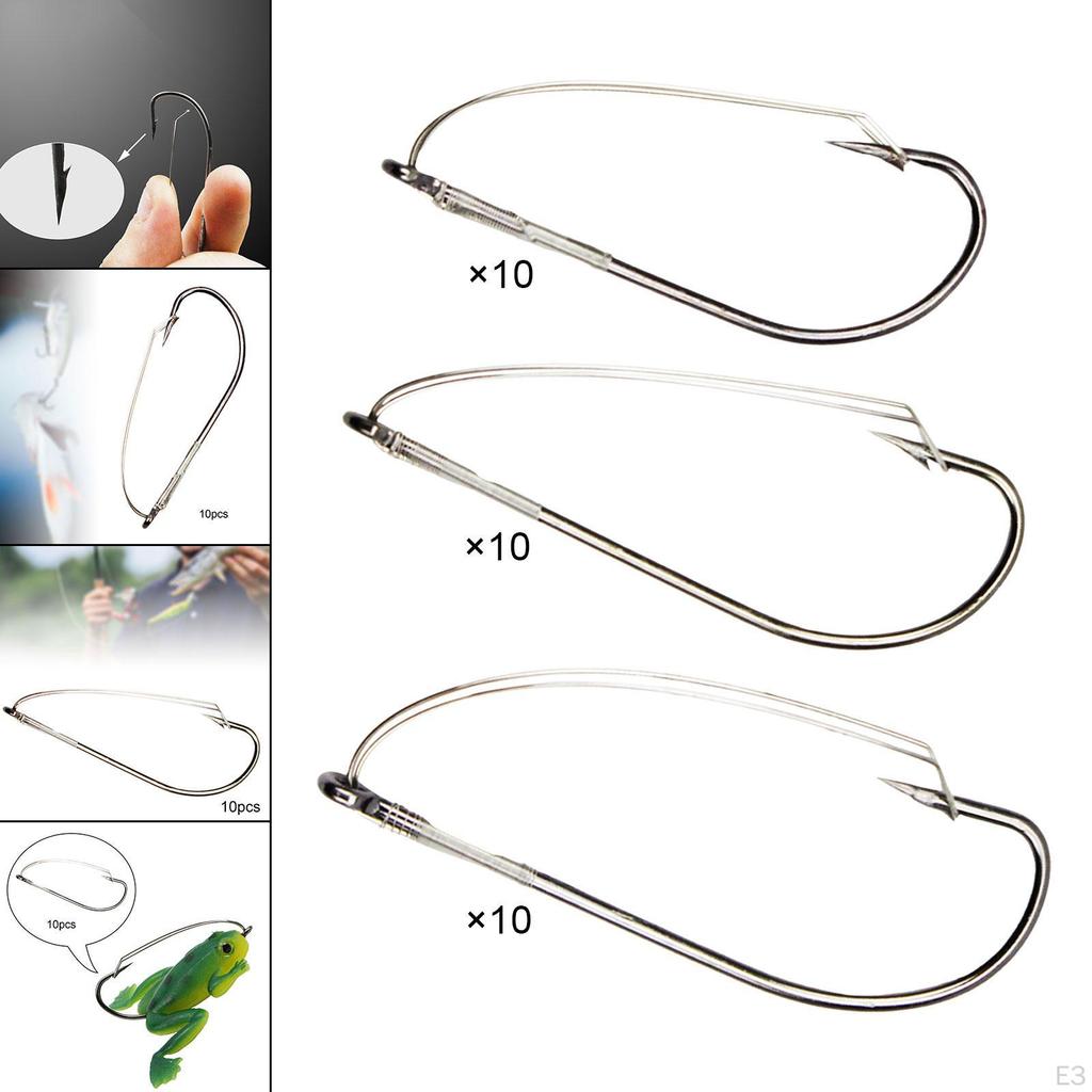 10 Pack of Fishing Hooks with Weed Guard for Wacky Worm Rigging