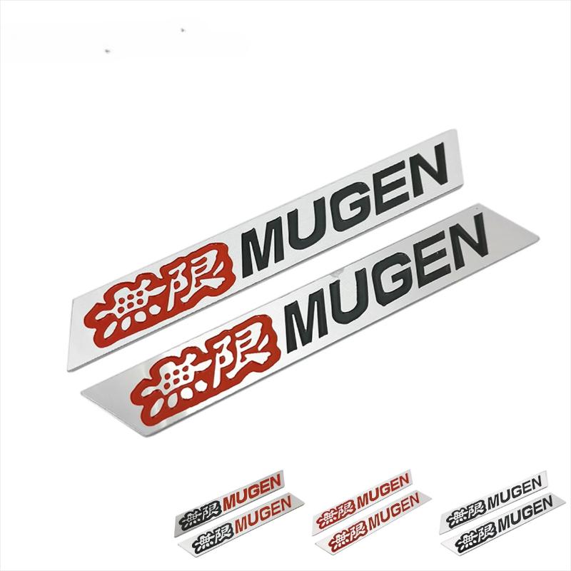 1 Pair Two Side New 3D Aluminum Mugen Emblem Chrome Logo Rear Badge Car Trunk Sticker Car Styling For Civic Accord CRV Fit