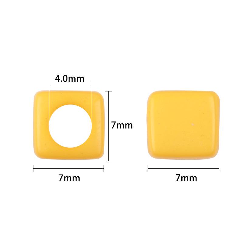 100-Pack Acrylic Square Beads: Solid Color, Large Hole for DIY Colorful Beading Projects