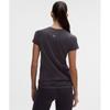 Lululemon Swiftly Tech Short Sleeve Shirt 2.0  Hip Length Spandex Stripe Atmospheric Purple Coal