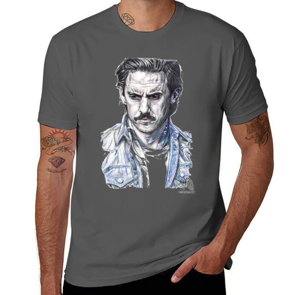 4 Color Pen Portrait of Milo TShirt Classic Print Short Sleeve Shirt