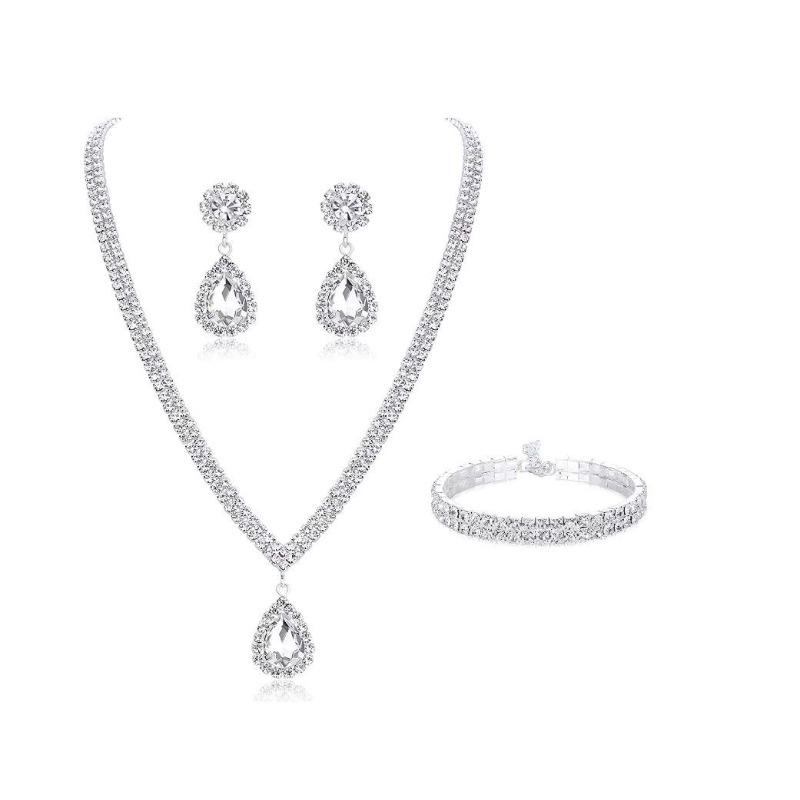 New Style Jewelry - Metal Necklace and Earrings - Wedding Bride Set Combination