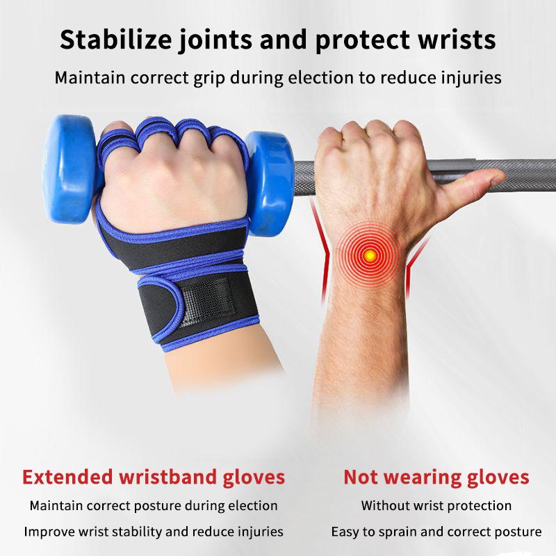 Breathable Polyester Weightlifting Gloves Half Finger Non-slip Wrist Protection for Home Gym Training