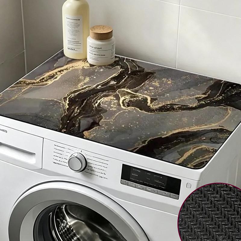 Vivid Pattern Absorbent Drain Mat Non-Slip Washing Machine Dust Cover Pad for Small Space Laundry Area Use