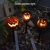 Durable Pumpkin Stake Lights Resin Lanterns Halloween Solar Pumpkin Lanterns Waterproof Ghost Hat Led Lights for Garden for Lawn