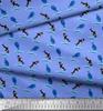 Soimoi Japan Crepe Satin Fabric Waves,Whale & Dolphin Ocean Decor Fabric Printed metre 42 Inch