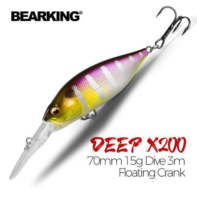 BEARKING 70mm 15g Dive 3m Magnet Weight System Fishing Lures Minnow Crank Wobbler Quality Fishing Tackle Hooks For Fishing