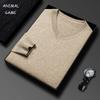 New Men's V Neck Basic Solid Color Sweaters Knitted Warm Pullovers Oversize Lightweight Business Pullover Sweater Dress Tops