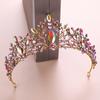 Baroque Vintage AB Colors Crystal Wedding Crown for Princess Bridal Diadem Tiaras Headbands Prom Pageant Flower Hair Jewelry