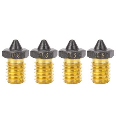 4PCS 3D Printer Nozzle Set PTFE Coated High Flow High Speed Printing Extruder Brass Nozzle for
