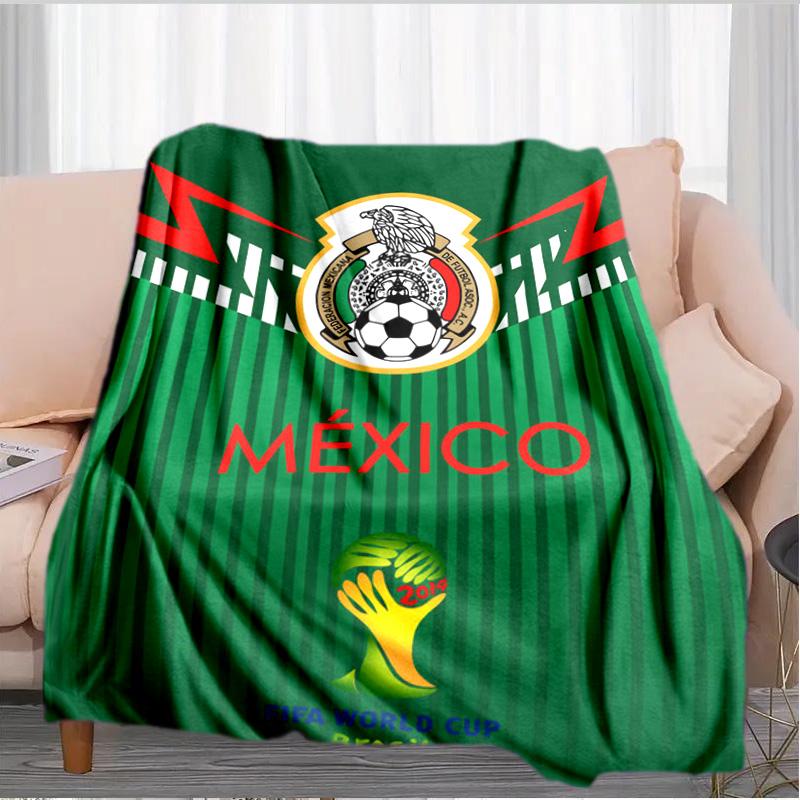 Mexiko Fußballnationalmannschaft Emblem Gedruckte Decken Weiche Flanelldecken für Sofa Bett Geschenke für Männer Frauen Picknickdecke Weihnachtsgeschenke