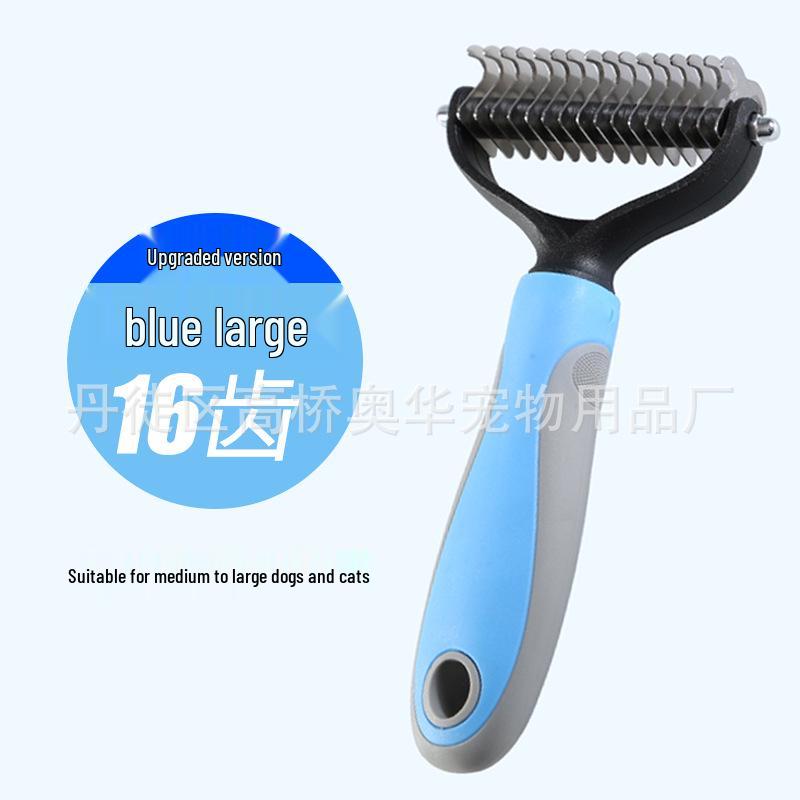 Dual-Sided Stainless Steel Pet Comb for Hair Removal & Dematting