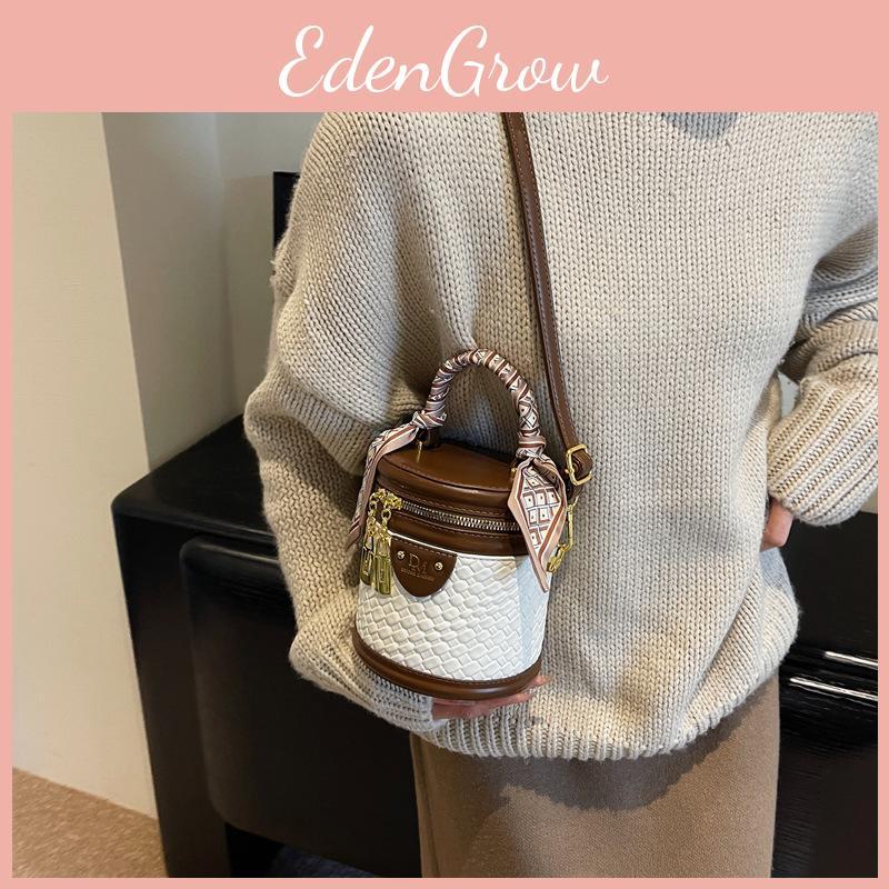 Trending Bucket Style Shoulder Bag For Women 2023 New Autumn Winter High-end Weave Pattern Single Crossbody Bag