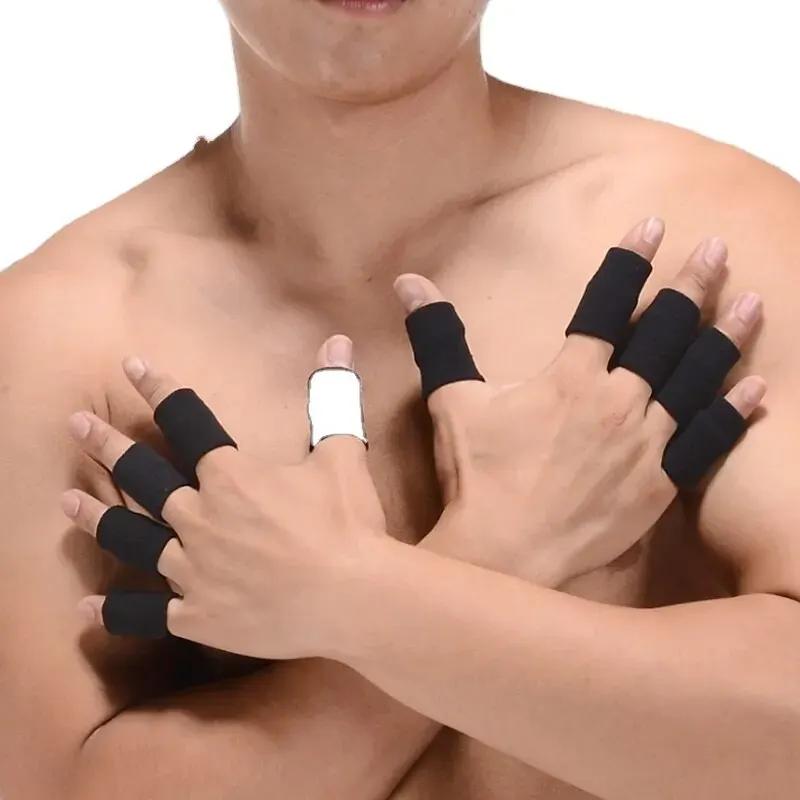 

10Pcs Finger Protection Arthritis Support Finger Guard Outdoor Sports Basketball Volleyball Elastic Finger Sleeves Elastic чорний