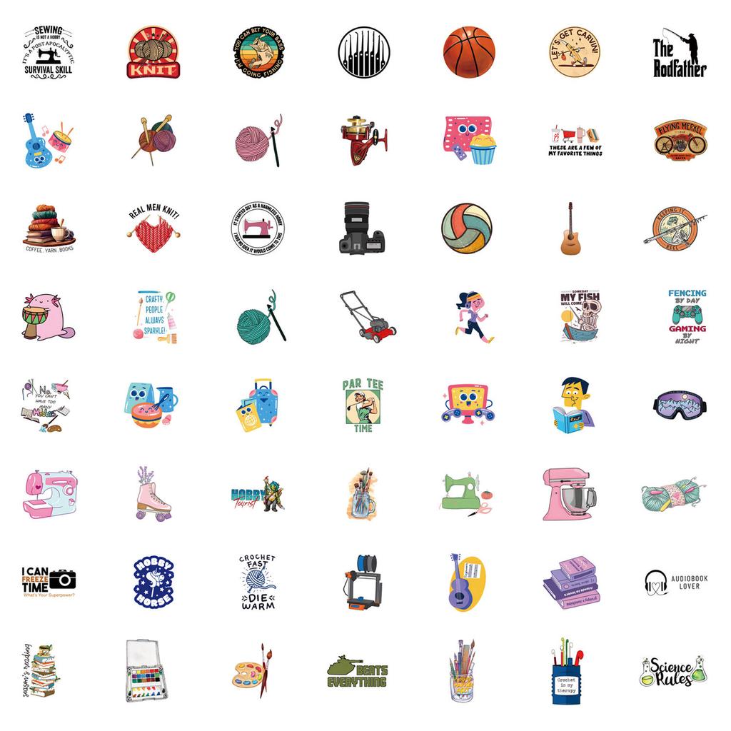 55 Hobby Cartoon Cute Graffiti Stickers Decorative Scooter Laptop DIY Stickers