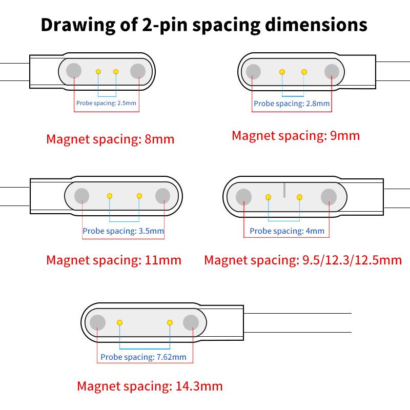 2 Pins 4Pins Smartwatch Dock Magnetic Charger Adapter Usb Charging Cable Cord For Smart Watch Power Charge Wire Accessories