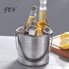 Impact Resistant Ice Cooler Stainless Steel Bucket with Removable Strainer, Bar Wine Champagne Beer Chilling for Red Wine, Portable Snacks Home