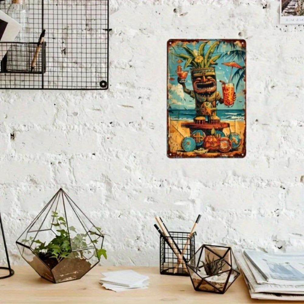 Vintage Tropical Tin Sign Tiki Bar Wall Decor for Pub Cafe Home