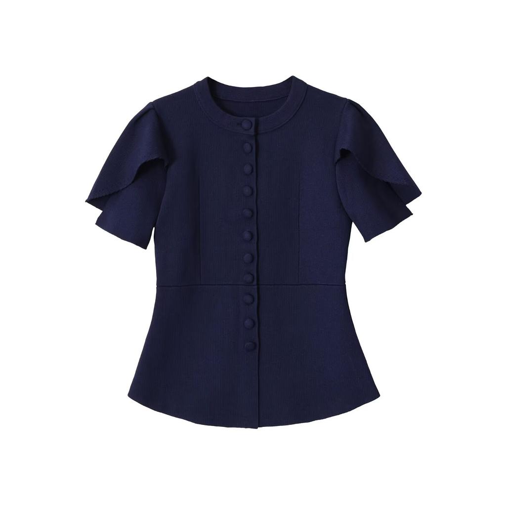 European and American Style, New Women's Clothing, Foreign Style, Fashionable Split-ended Bubble Sleeve Knitted Jacket 4192080