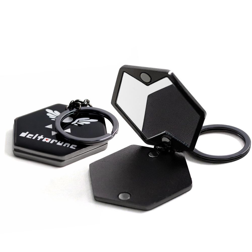 Dual-Sided Mirror Keychain: Game-Themed Key Ring, Car/Bag Pendant, Fan Gift, Makeup Mirror.