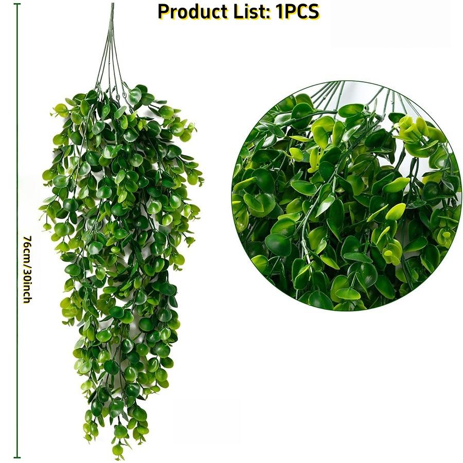 

1pc UV Resistant No Fade Artificial Green Hanging Vine Lush Cascading Vines Faux Greenery for Home in/Outdoor All Season Decor