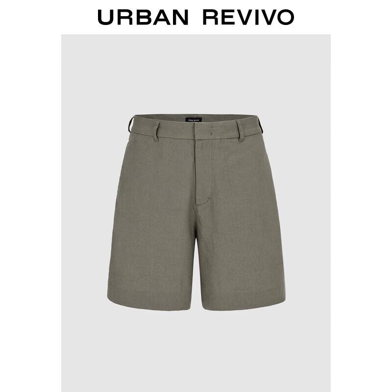 UR Men's Linen Blend Straight Casual Shorts