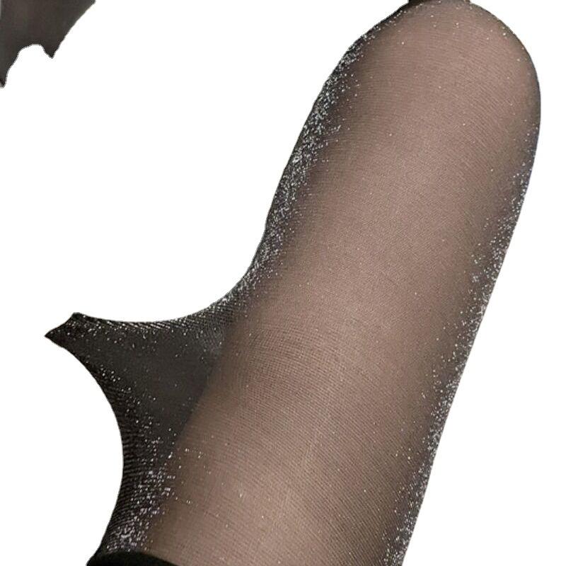 Sexy lingerie pearlescent stockings female glitter thin Internet celebrity live streaming host sweet fairy glitter ins bare leg artifact